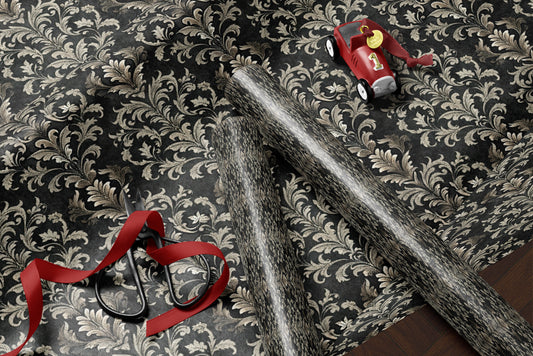 Elegant Black Damask Wrapping Paper