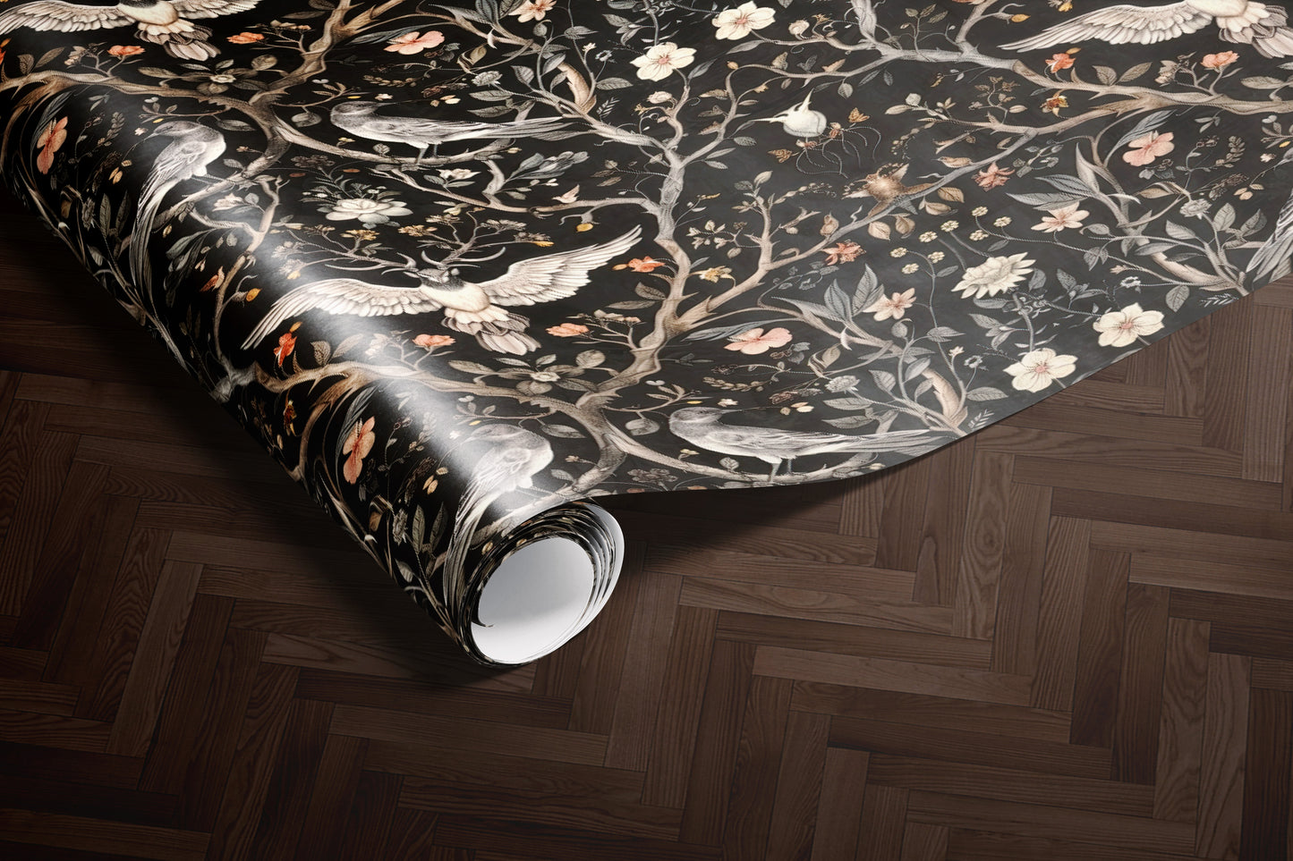 Dark Forest Birds Wrapping Paper