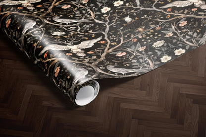 Dark Forest Birds Wrapping Paper