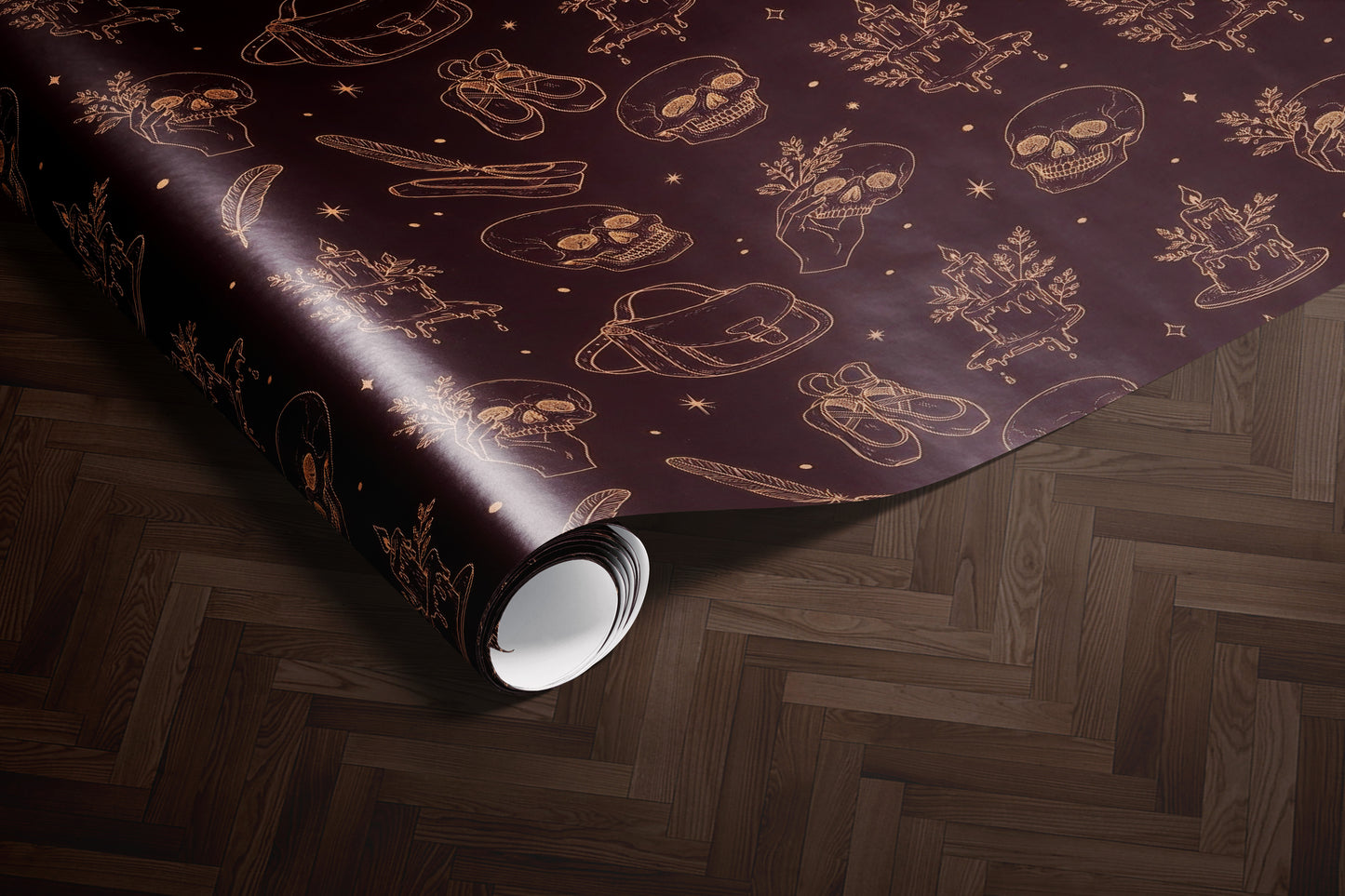 Dark Witch Aesthetic Burgundy Wrapping Paper