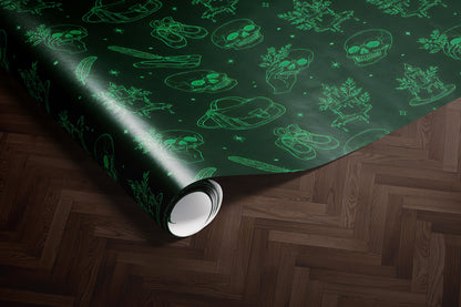 Green Sorcery Line Art Wrapping Paper
