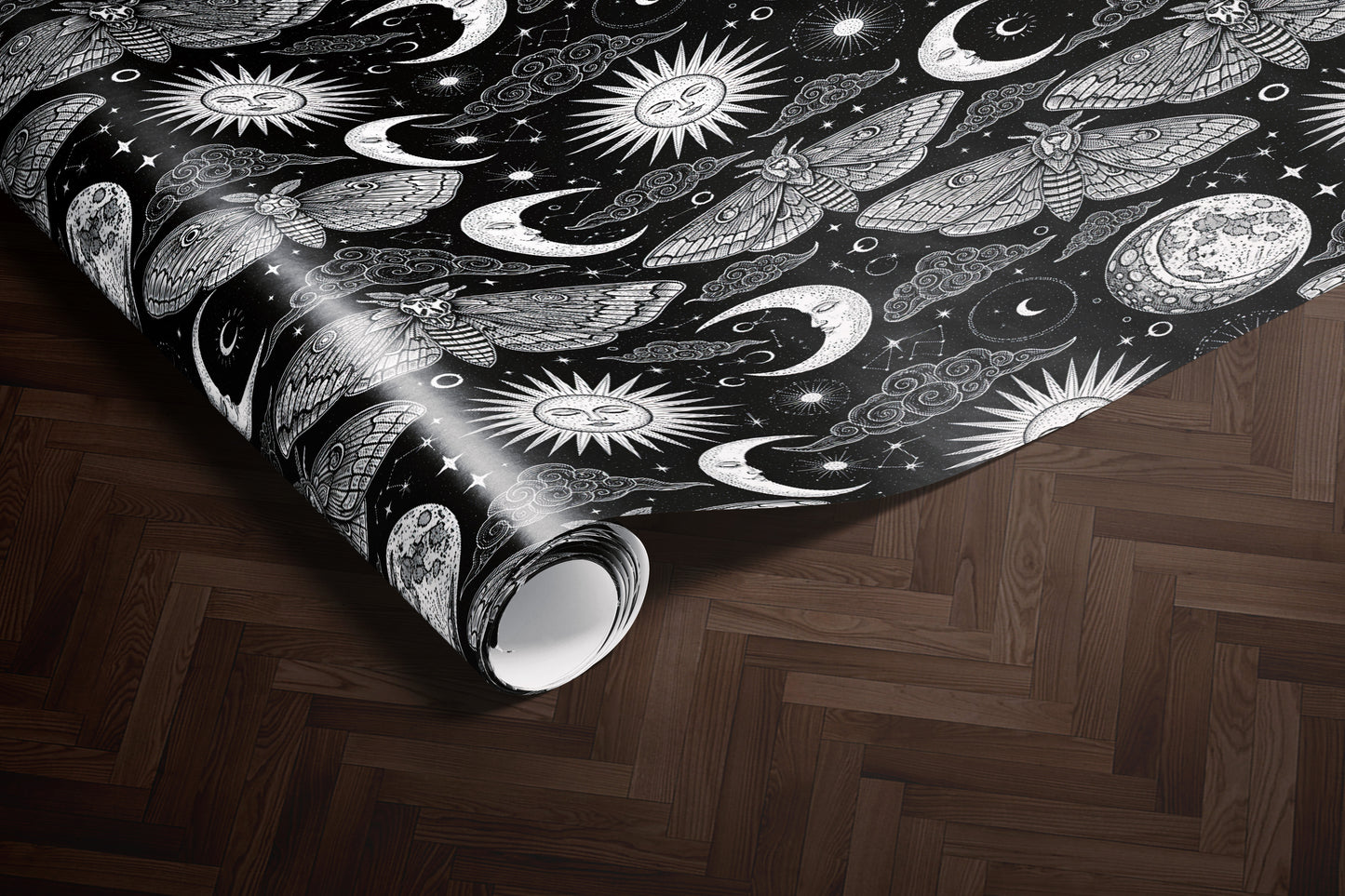 Mystic Moon Phases Wrapping Paper