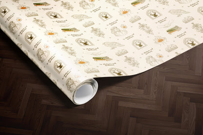 Fireheart Cream Wrapping Paper - MagicMerchEmporium