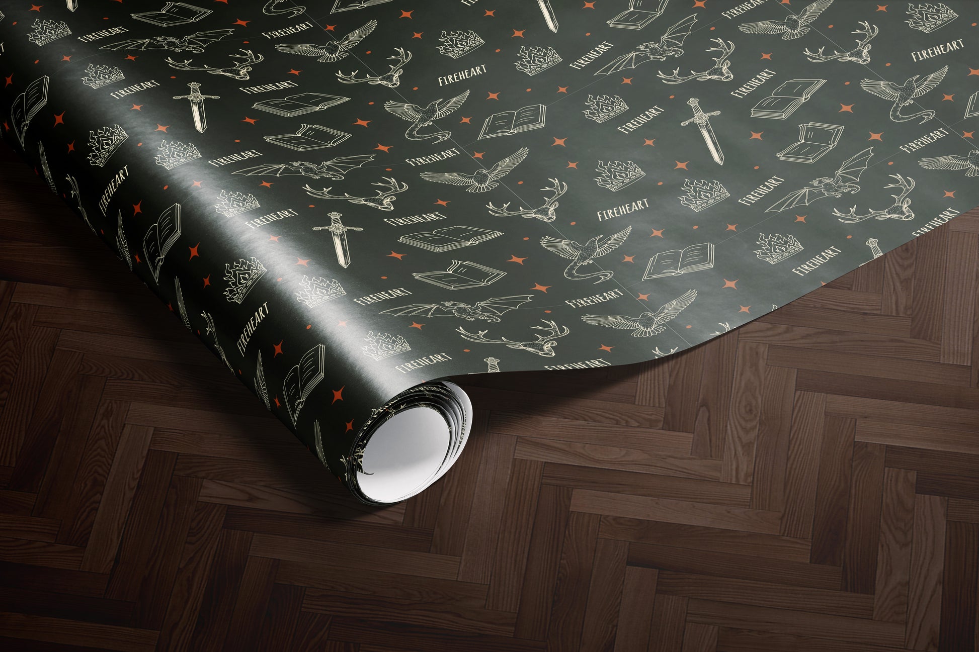 Fireheart Wrapping Paper - MagicMerchEmporium