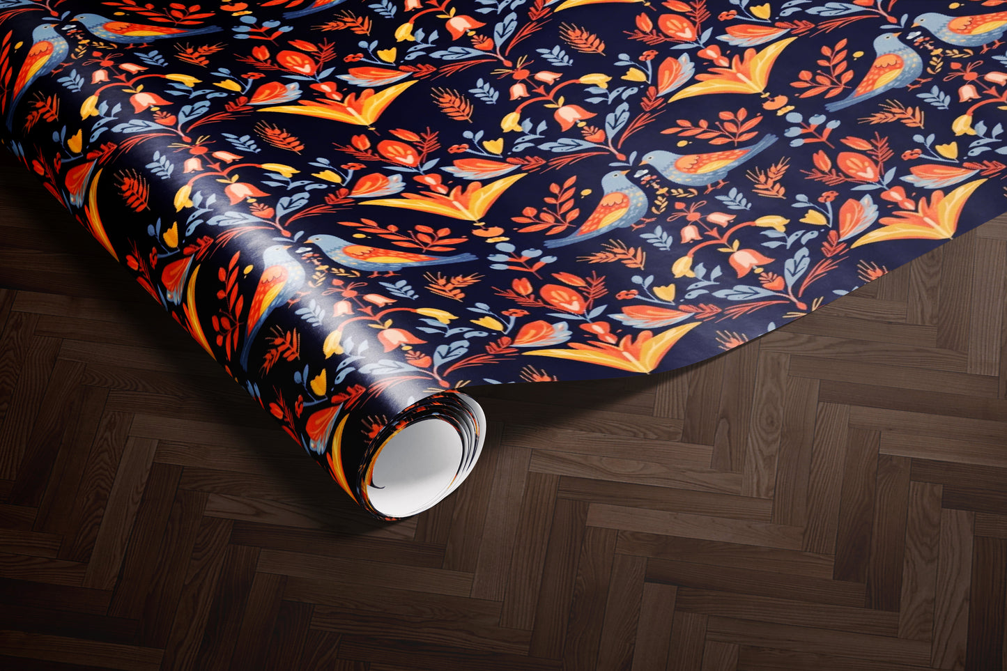 Nordic Folk Art Wrapping Paper