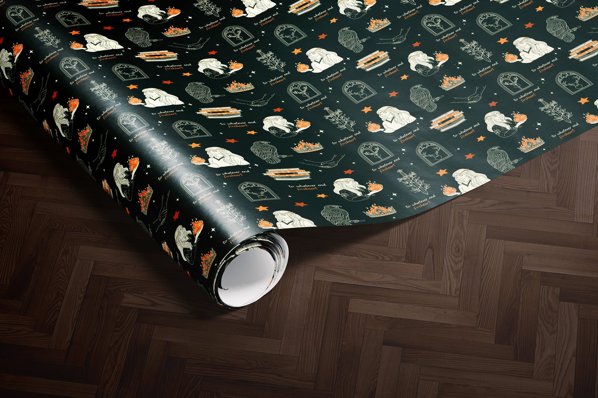 Aelin crown flame Wrapping Paper - MagicMerchEmporium