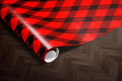 Red Plaid Wrapping Paper Roll