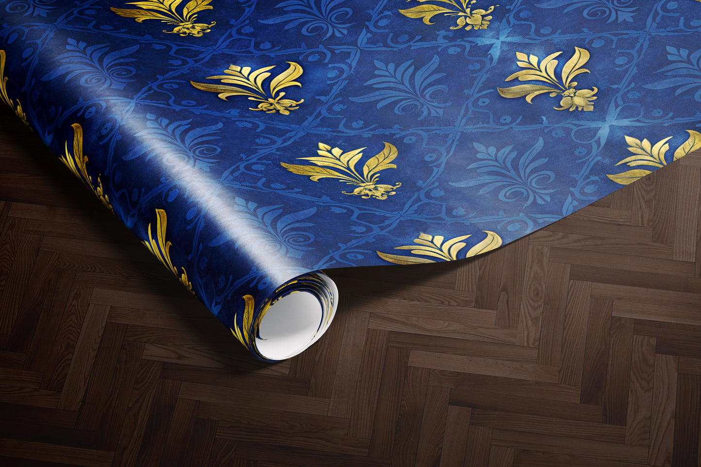 Golden Fleur De Lis Pattern Wrapping Paper