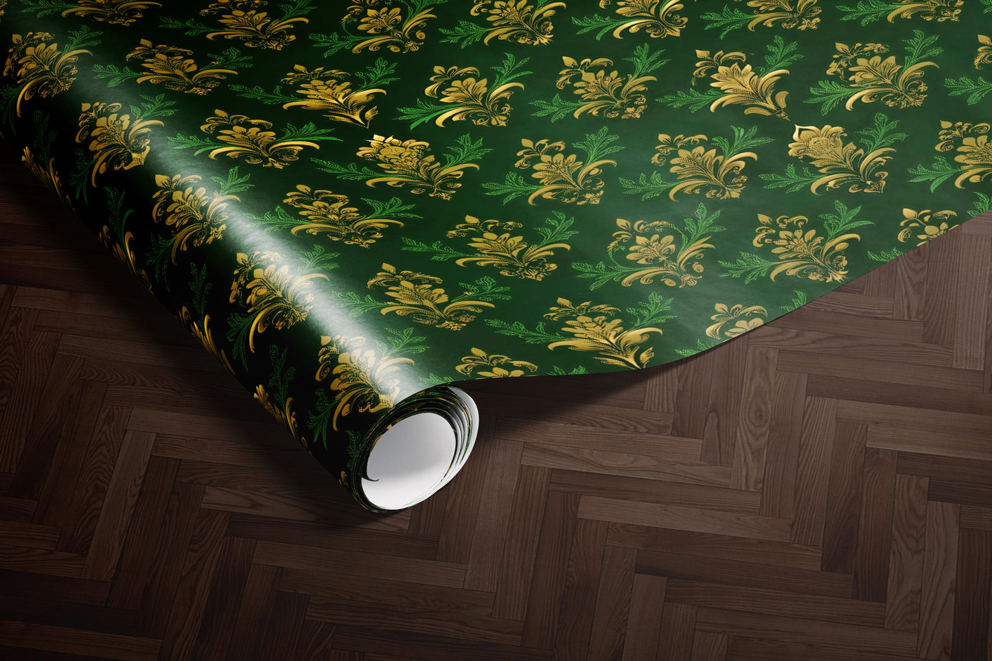 Luxury Emerald Baroque Wrapping Paper