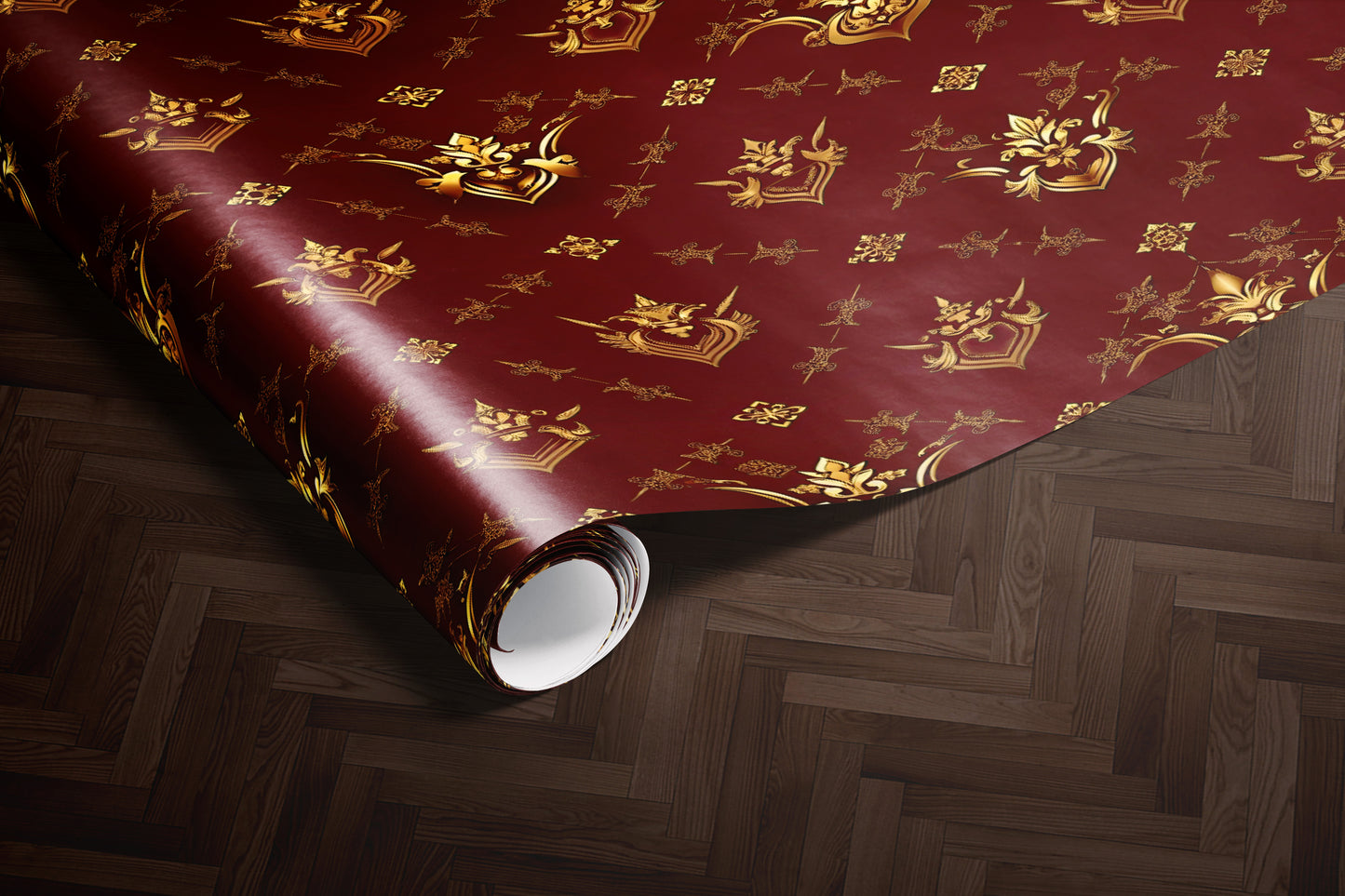 Gilded Ornate Damask Wrapping Paper