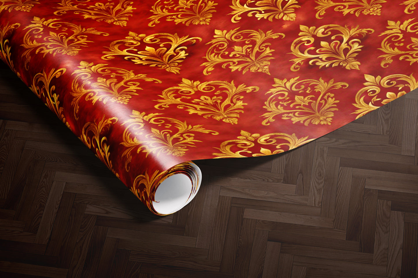 Red and Gold Baroque Wrapping Paper