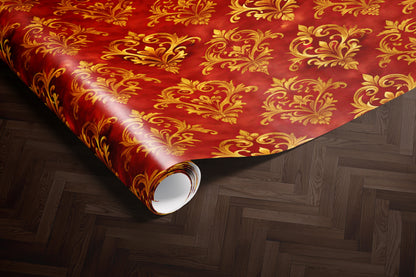 Red and Gold Baroque Wrapping Paper