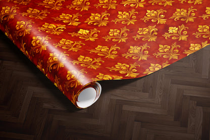 Red Regal Baroque Wrapping Paper