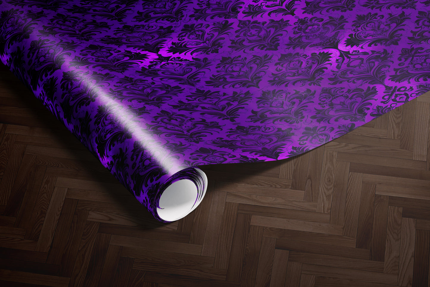 Purple Damask Wrapping Paper
