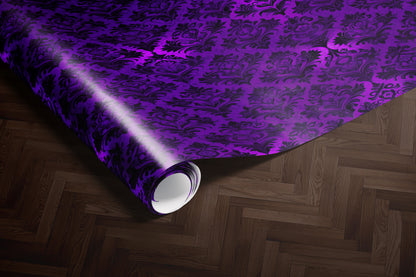 Purple Damask Wrapping Paper