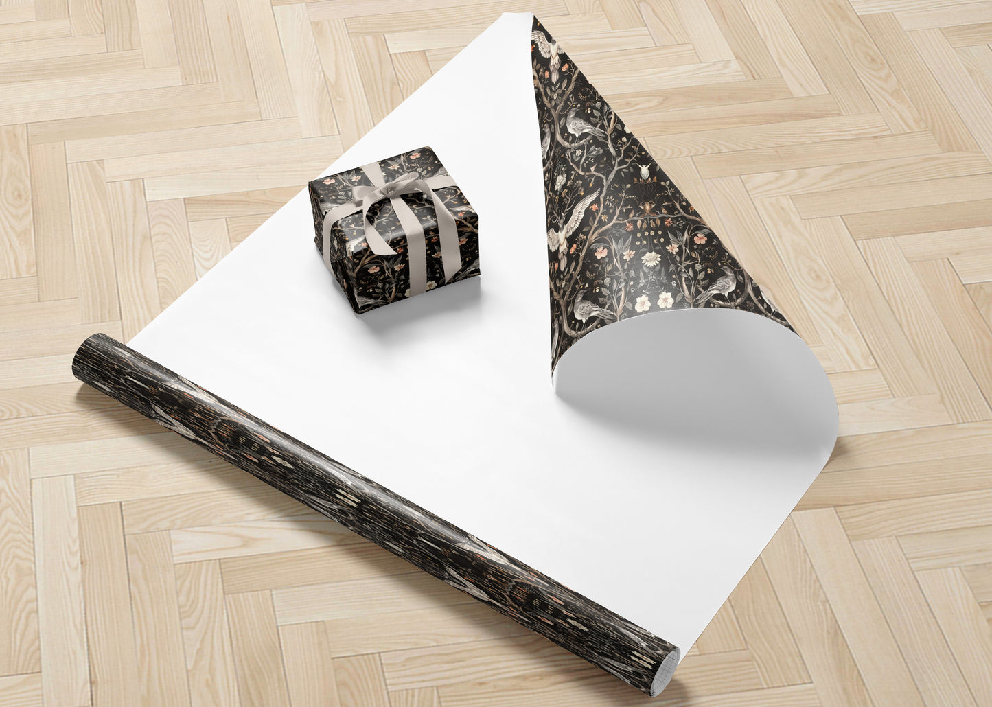 Dark Forest Birds Wrapping Paper