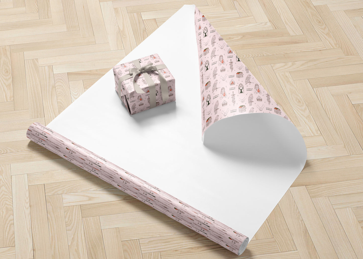 Romantasy Fireheart Wrapping Paper - MagicMerchEmporium