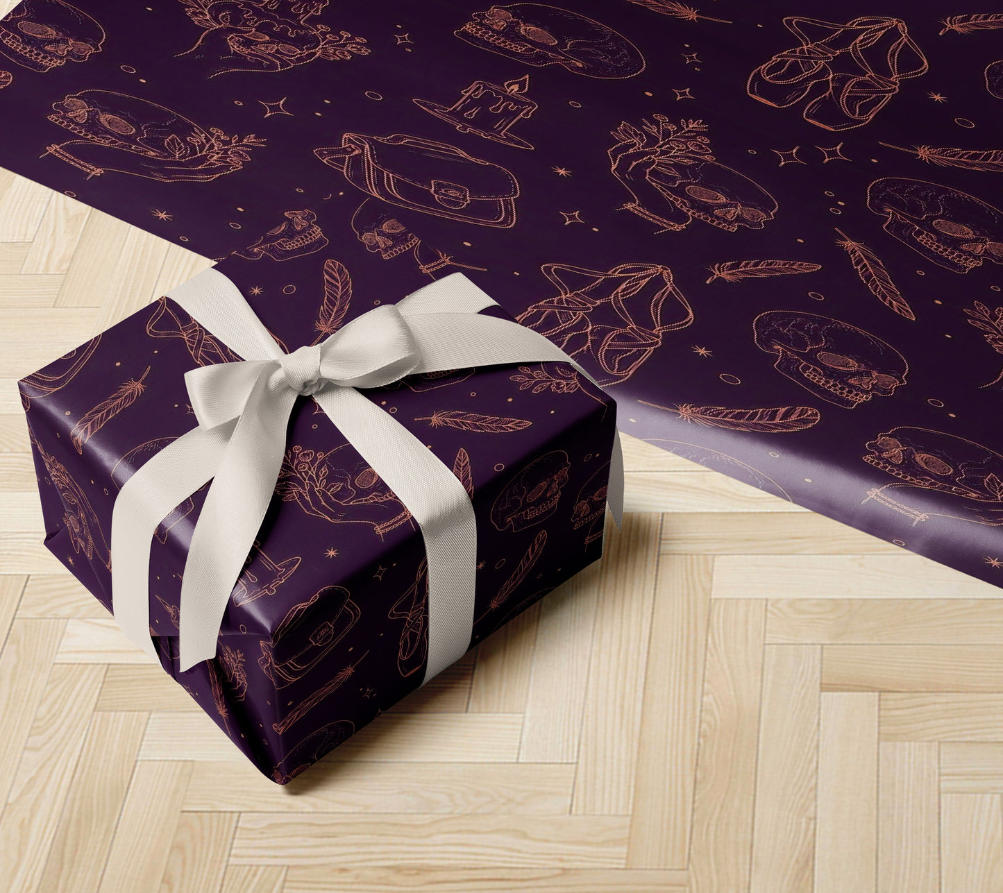 Skulls & Feathers Wrapping Paper