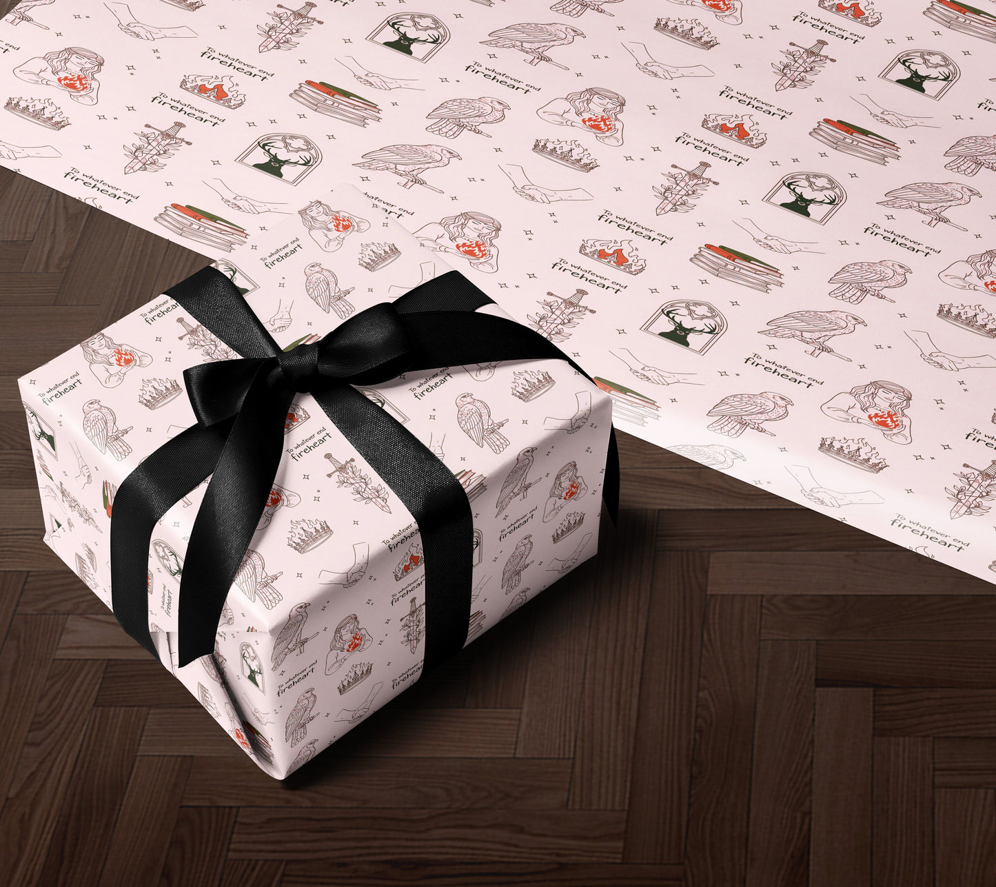 Romantasy Fireheart Wrapping Paper - MagicMerchEmporium