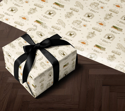 Fireheart Cream Wrapping Paper - MagicMerchEmporium