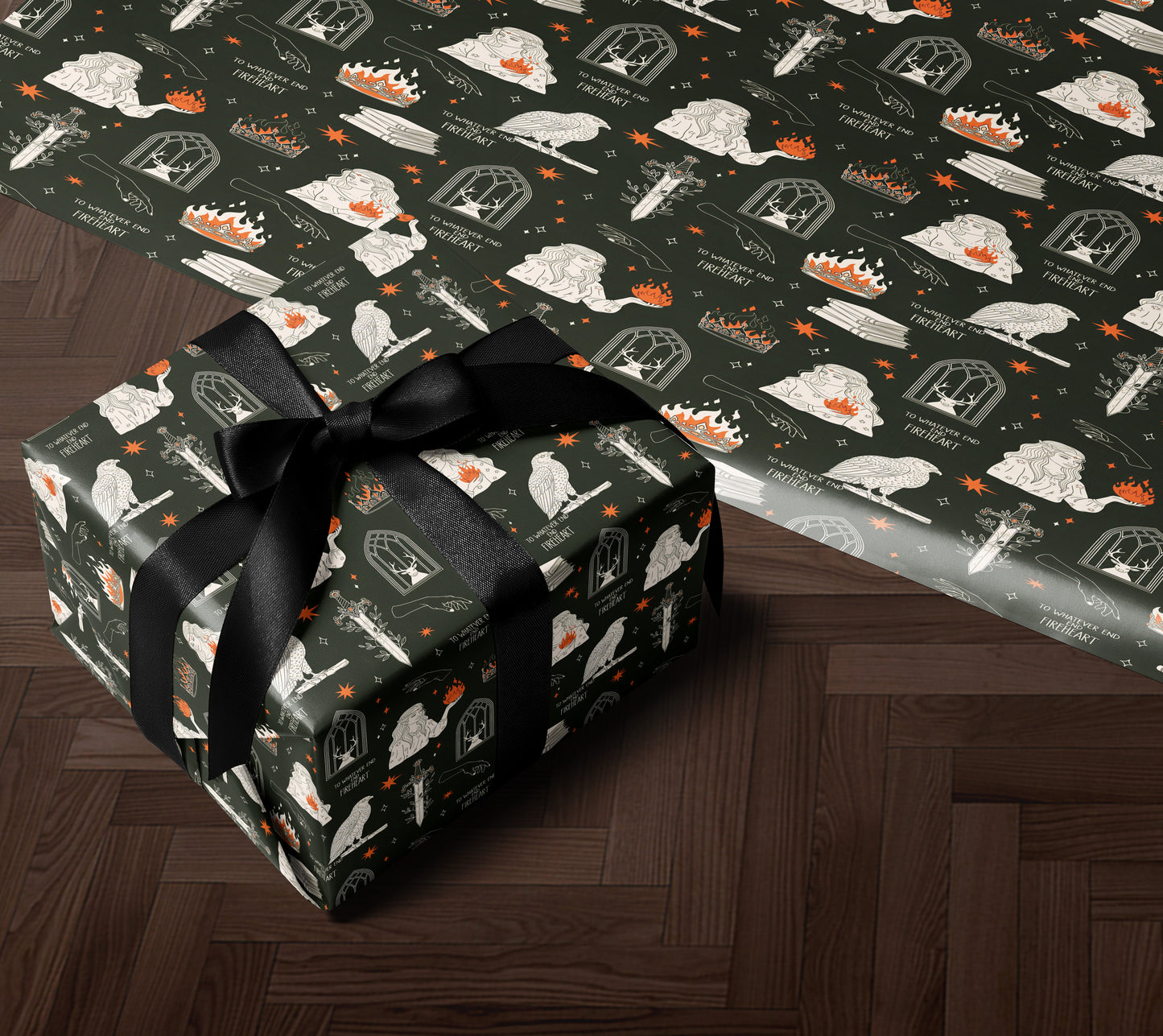 BookTok Fireheart Wrapping Paper - MagicMerchEmporium