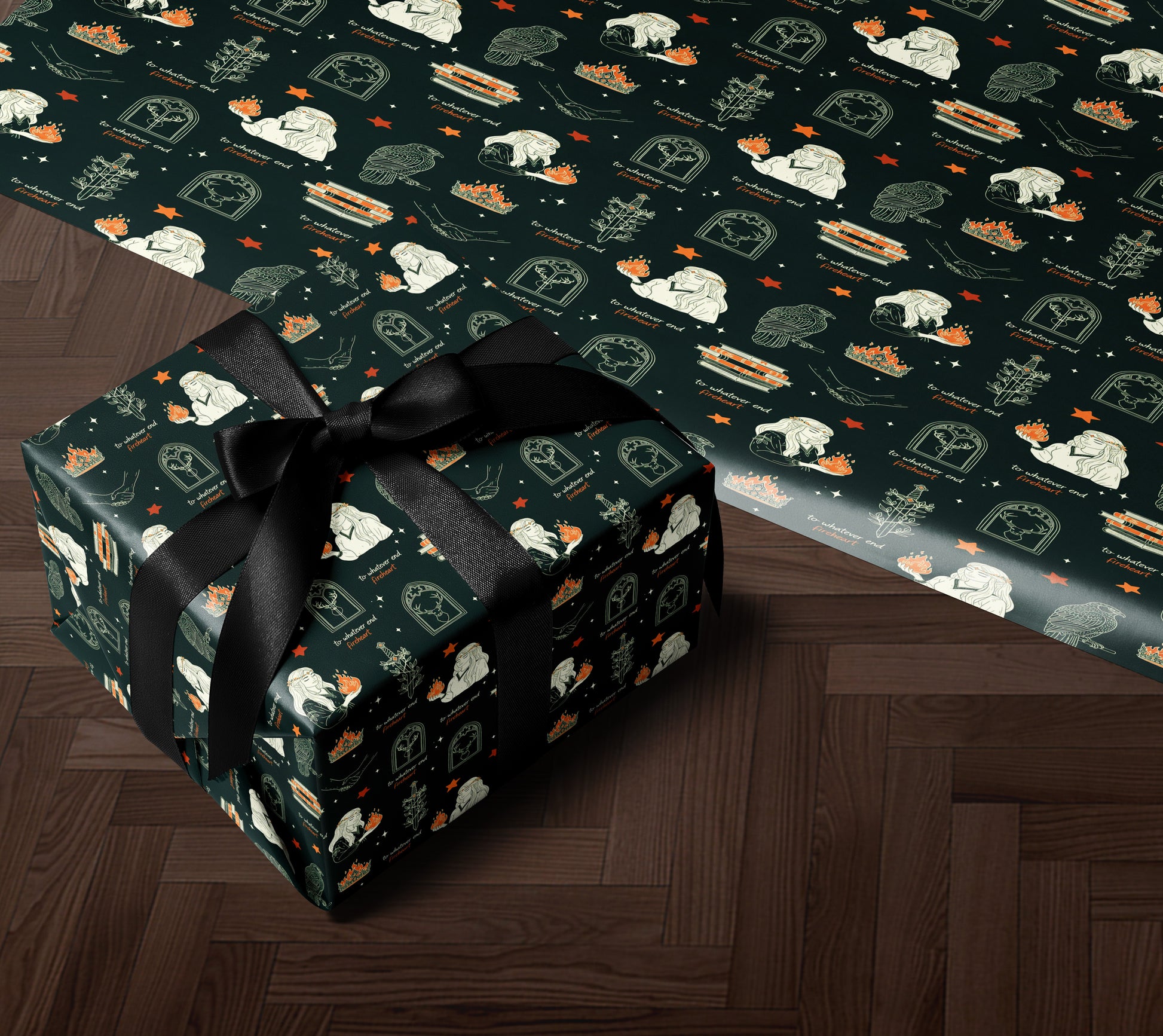 Aelin crown flame Wrapping Paper - MagicMerchEmporium
