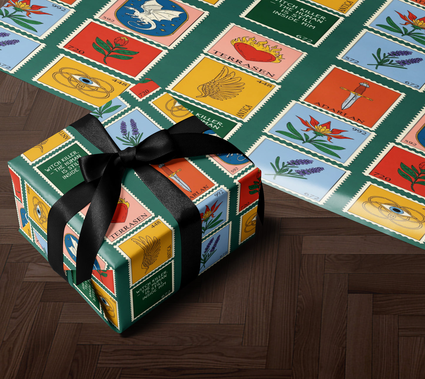 Stamp Throne of Glass Wrapping Paper - MagicMerchEmporium