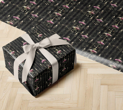 Dark Gothic Floral Wrapping Paper