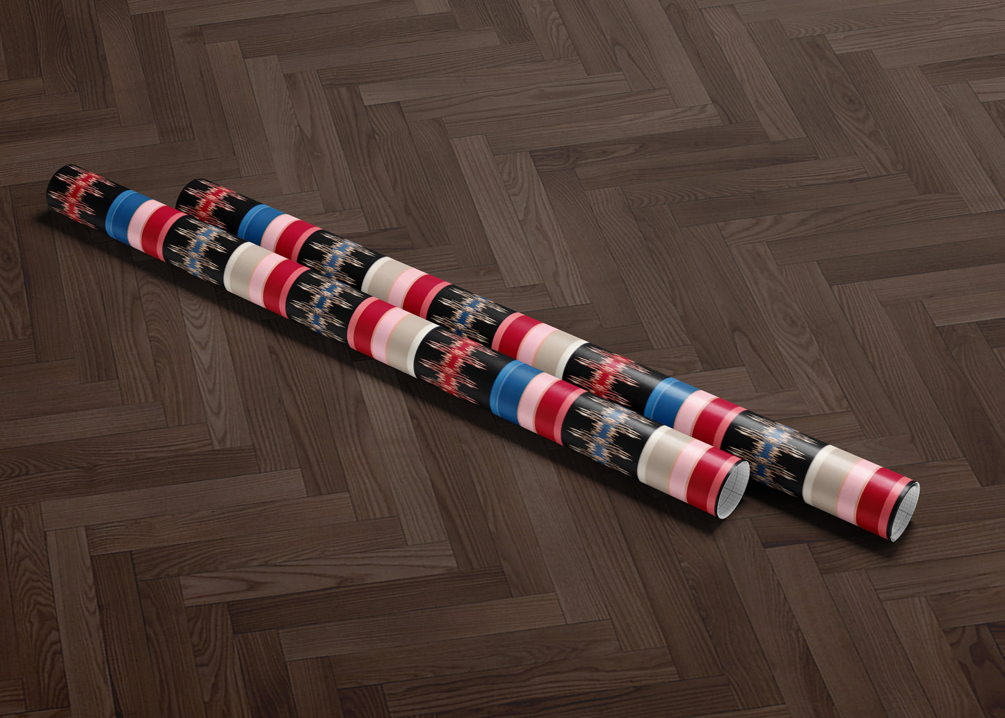 Black Baroque Stripe Wrapping Paper