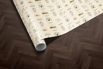 Fireheart Cream Wrapping Paper - MagicMerchEmporium