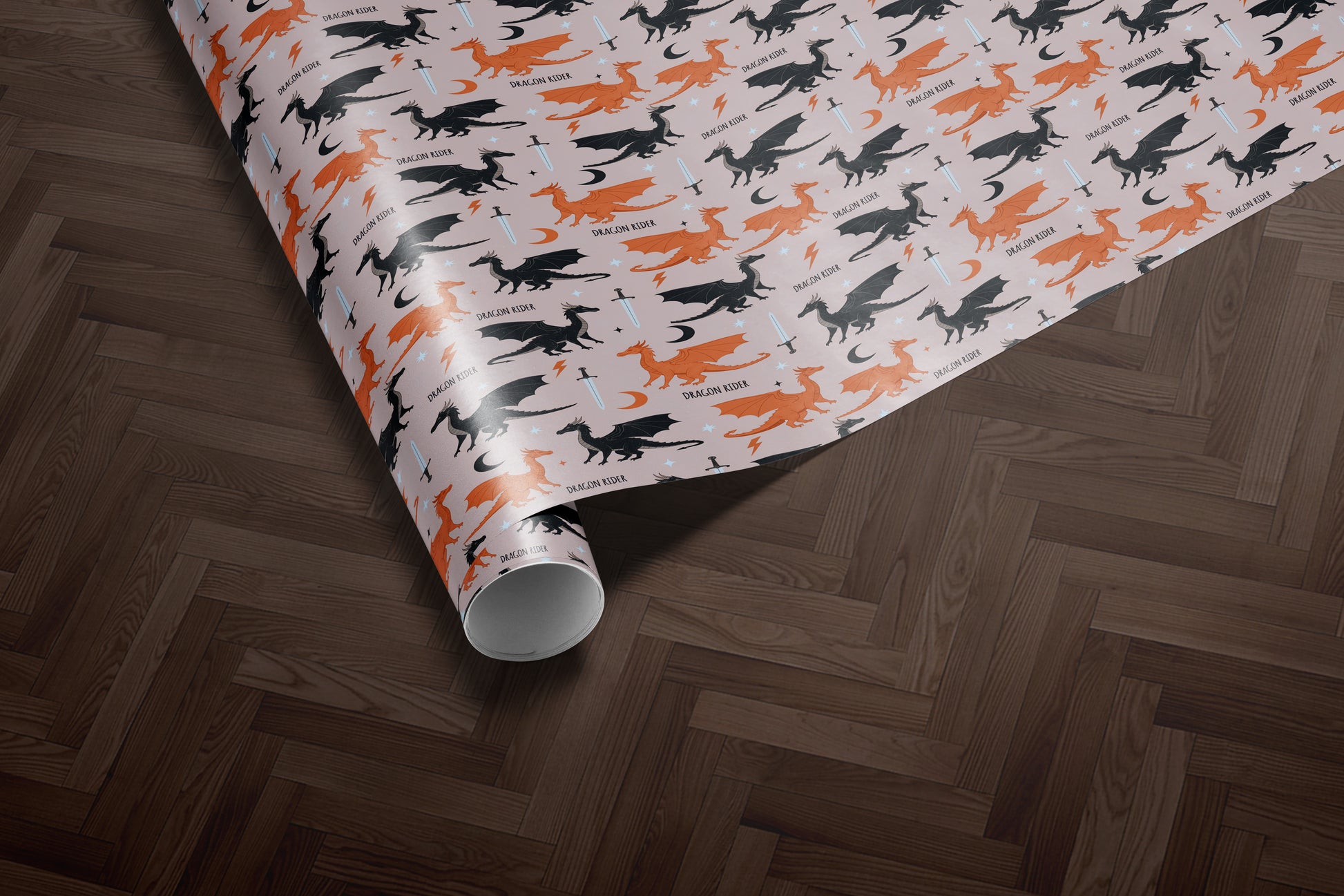 BookTok Dragon Wrapping Paper - MagicMerchEmporium