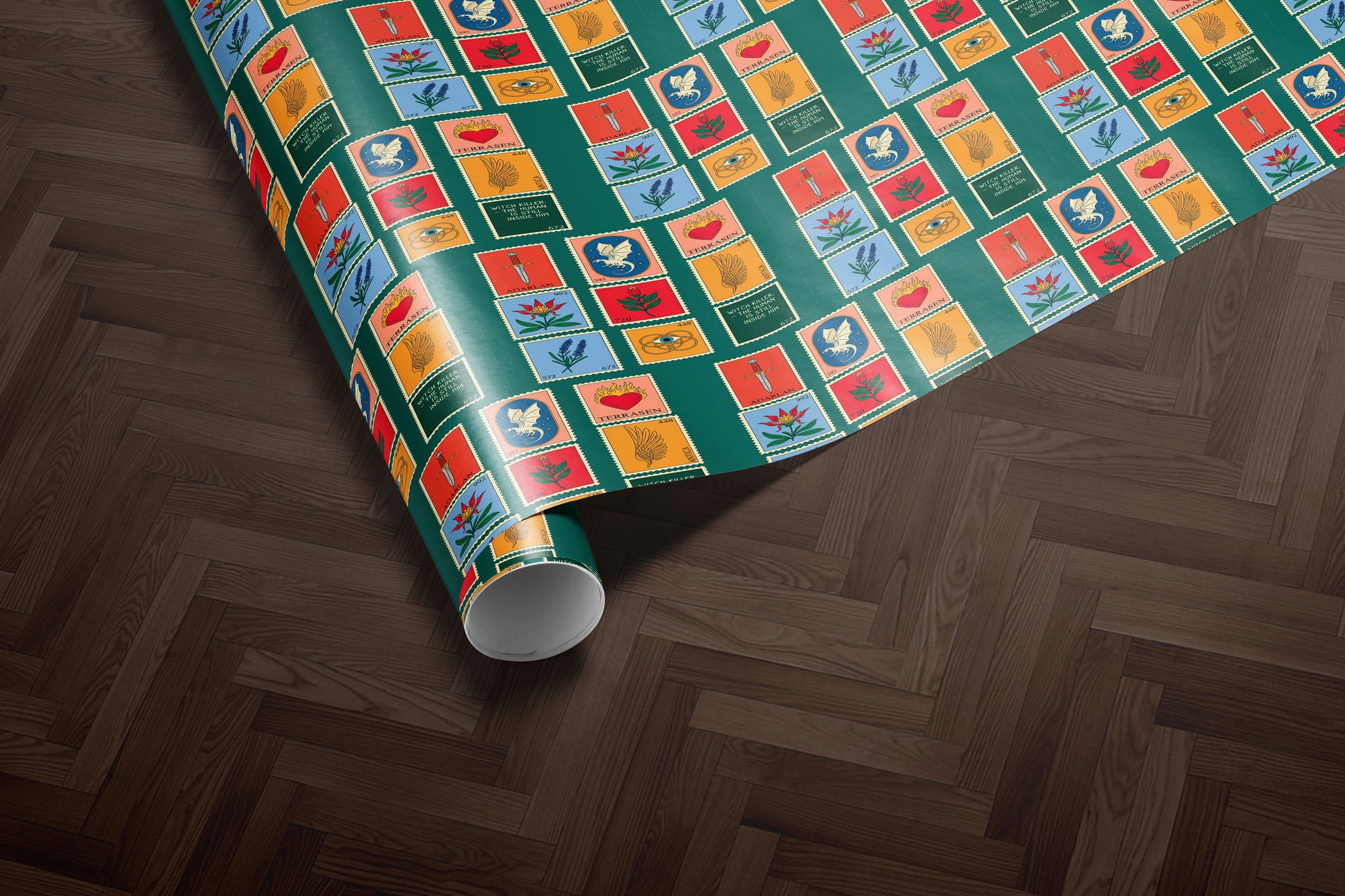 TOG inspired colorful stamp Wrapping Paper - MagicMerchEmporium