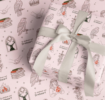 Romantasy Fireheart Wrapping Paper - MagicMerchEmporium