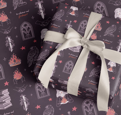 Dark Fireheart Wrapping Paper - MagicMerchEmporium