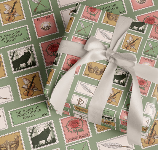 Spring Court romantasy Wrapping Paper - MagicMerchEmporium
