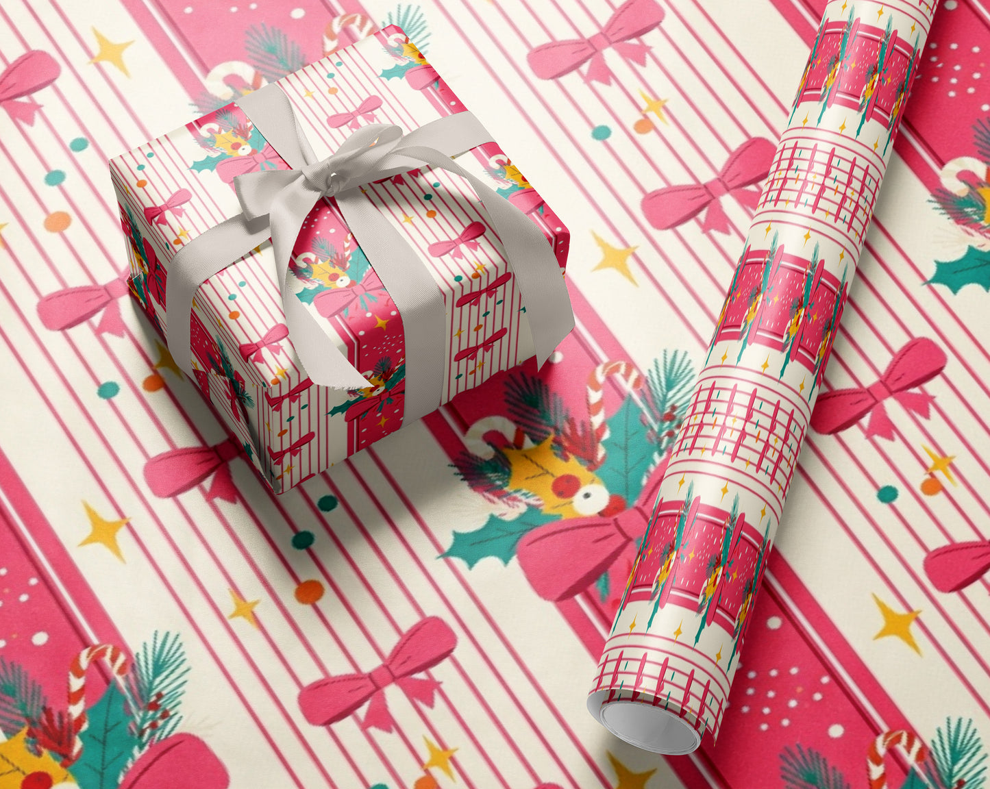 Festive Pink Wrapping Paper