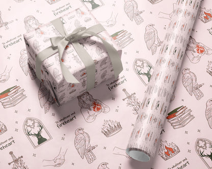 Romantasy Fireheart Wrapping Paper - MagicMerchEmporium