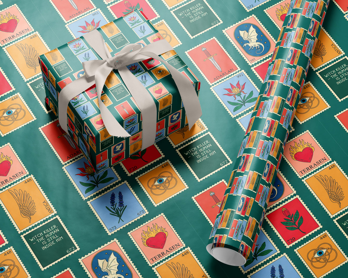 TOG inspired colorful stamp Wrapping Paper - MagicMerchEmporium