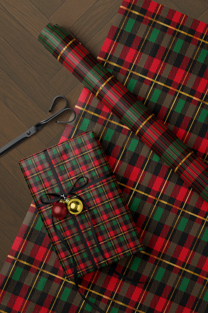 Traditional Christmas Plaid Wrapping Paper