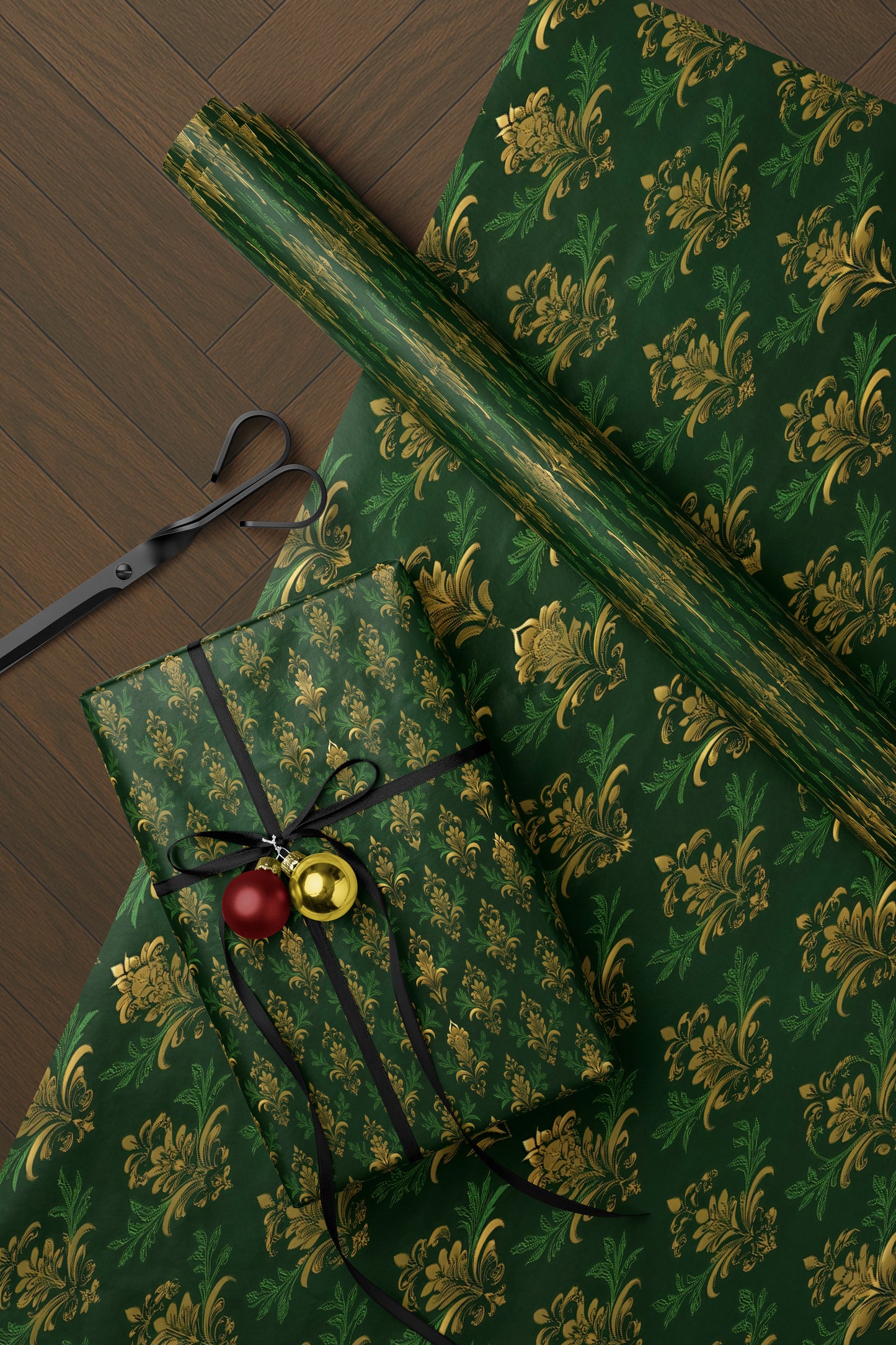 Luxury Emerald Baroque Wrapping Paper