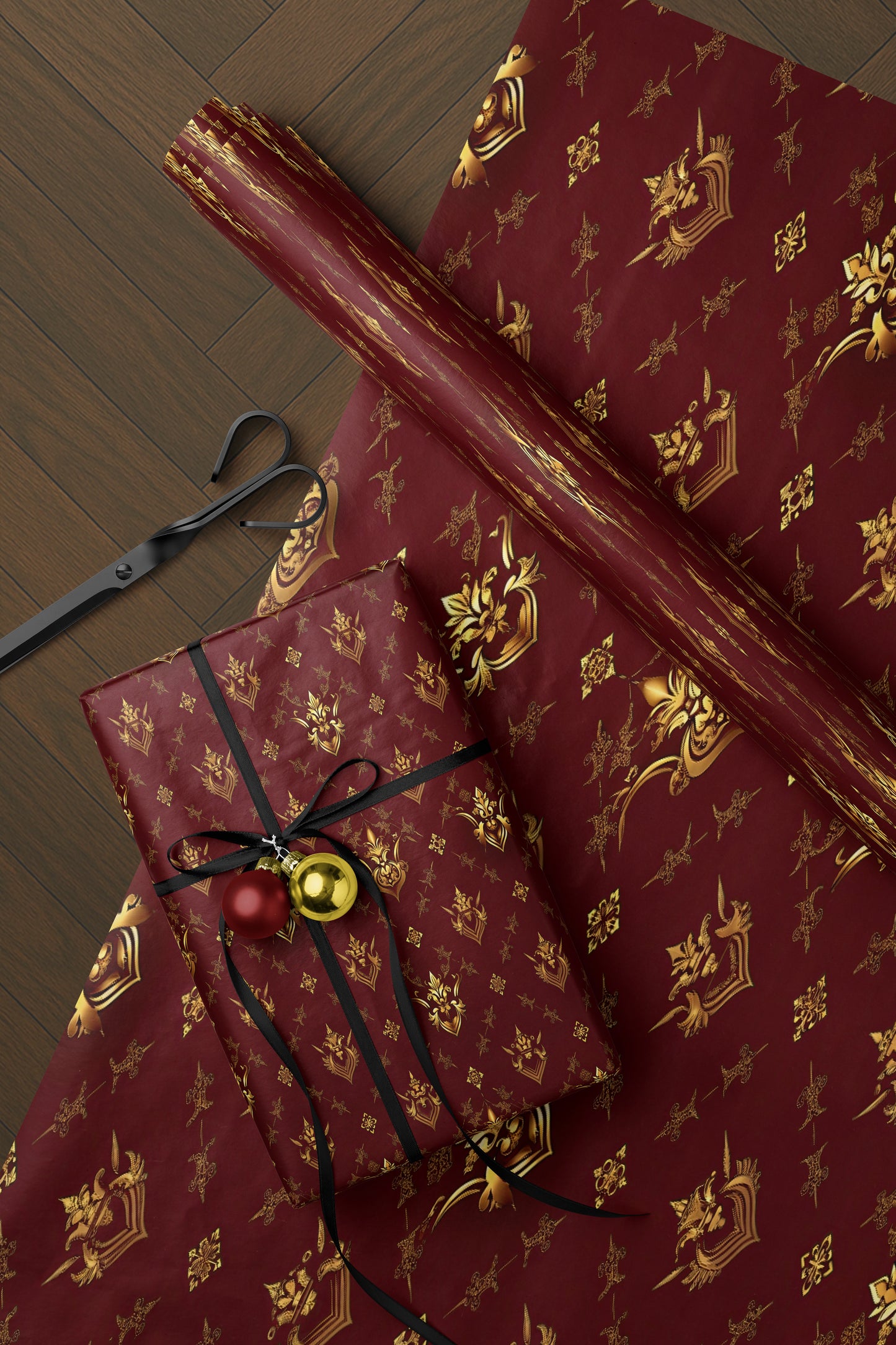 Gilded Ornate Damask Wrapping Paper