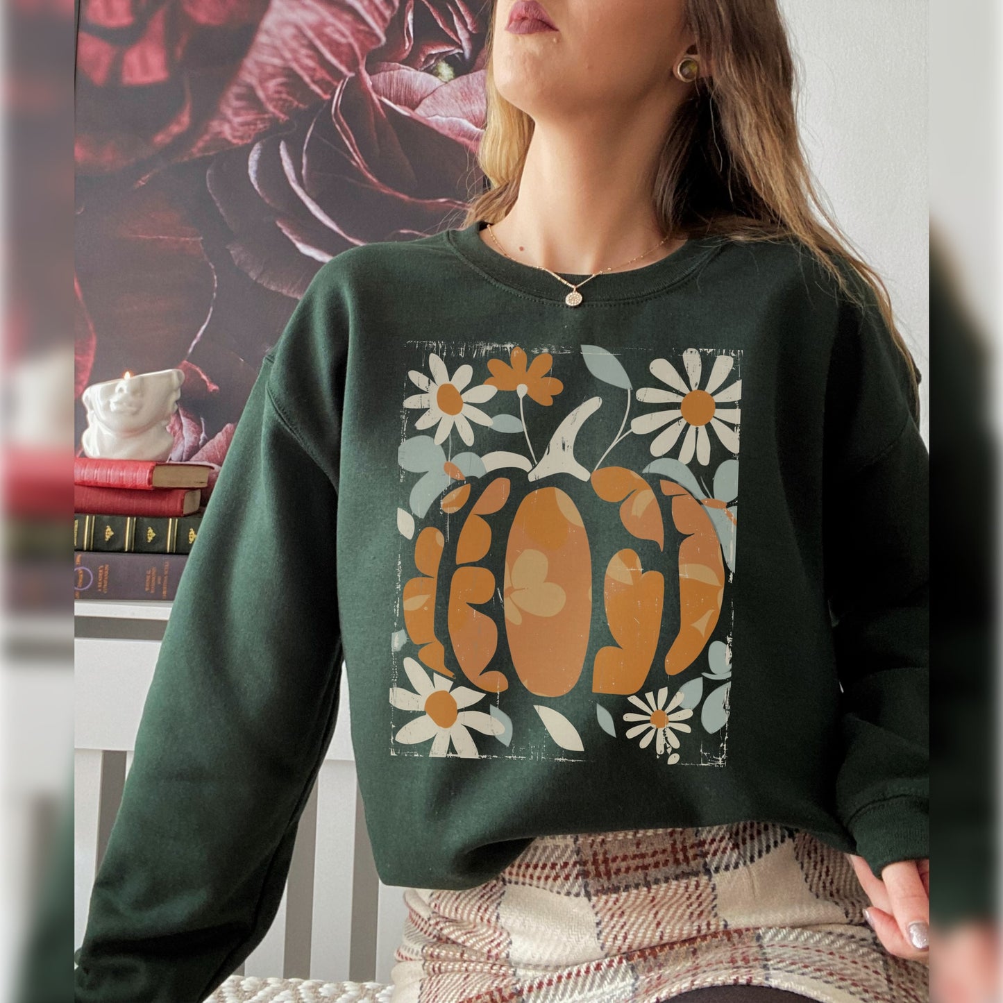 Floral Pumpkin Oversized Crewneck 🌻🍂