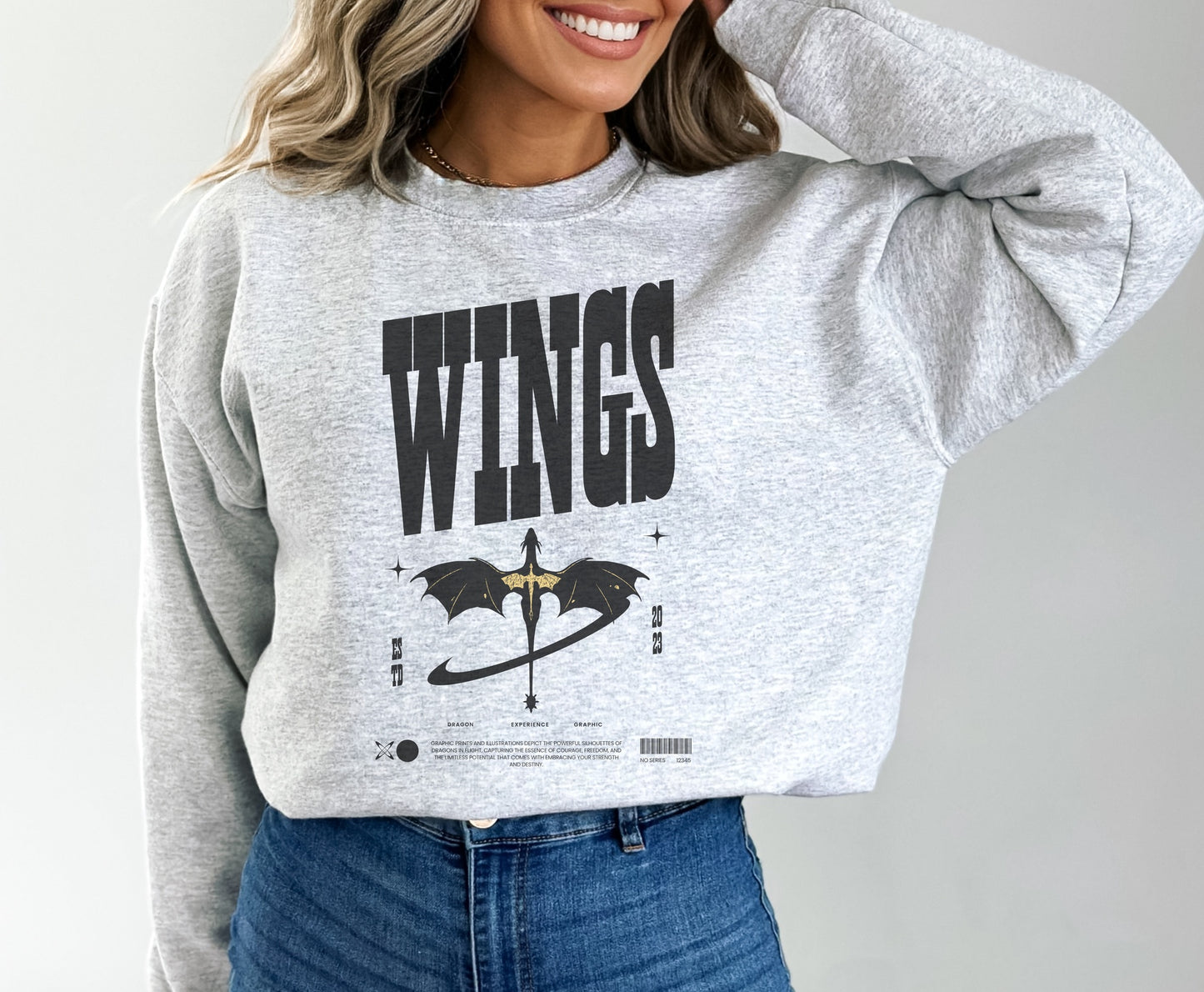 🖤 Fourth Wing "Wings" Sweatshirt | Gift for Book Lovers 📚🐉