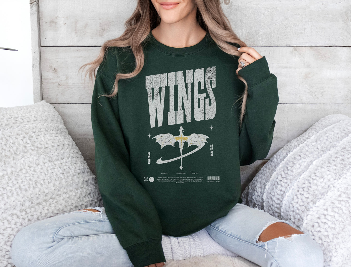 🖤 Fourth Wing "Wings" Sweatshirt | Gift for Book Lovers 📚🐉