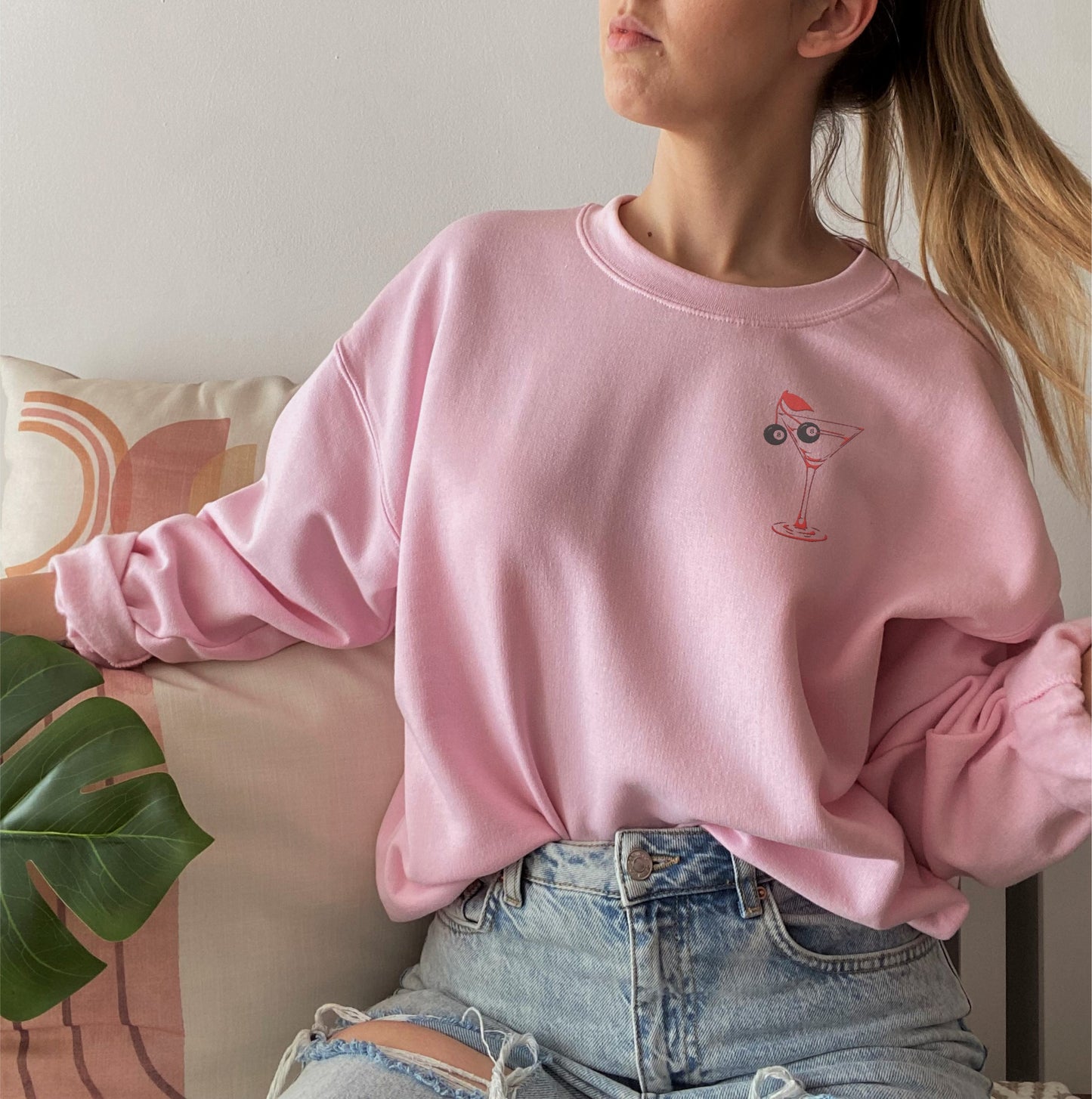 Embroidered Cherry Martini Sweatshirt🍒🍸