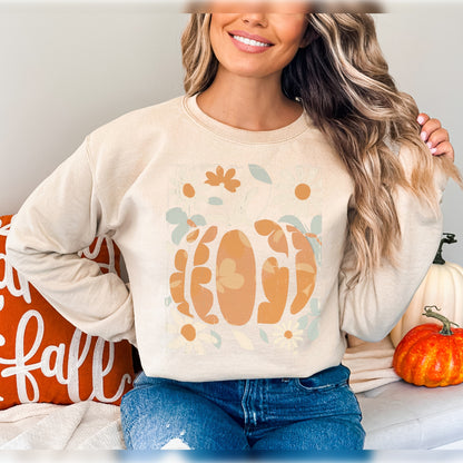 Floral Pumpkin Oversized Crewneck 🌻🍂