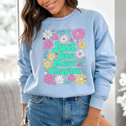 "Just One More Chapter" Floral Bookworm Sweatshirt 📚🌸