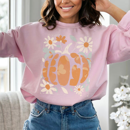 Floral Pumpkin Oversized Crewneck 🌻🍂