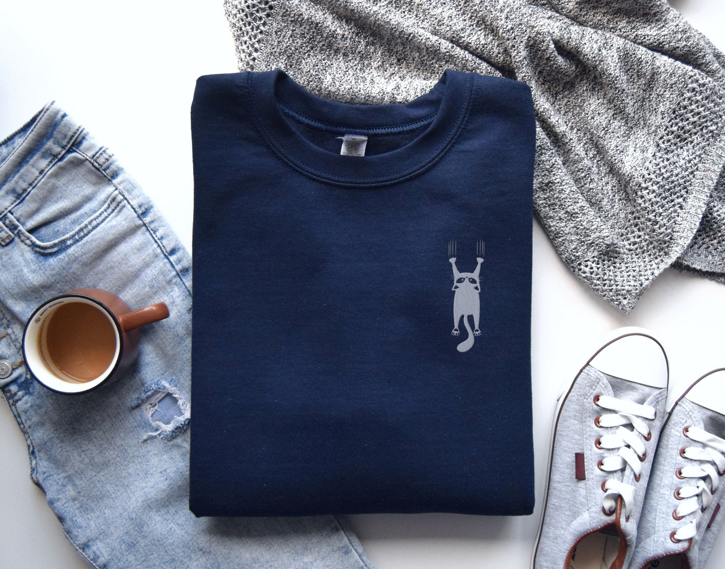 🐾 EMBROIDERED Cat Lover Sweatshirt