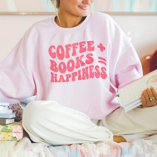 "Coffee + Books = Happiness" Sweatshirt ☕📚❤️